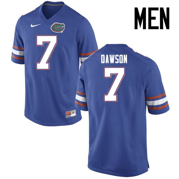 NCAA Florida Gators Duke Dawson Men's #7 Nike Blue Stitched Authentic College Football Jersey VTQ5864XU